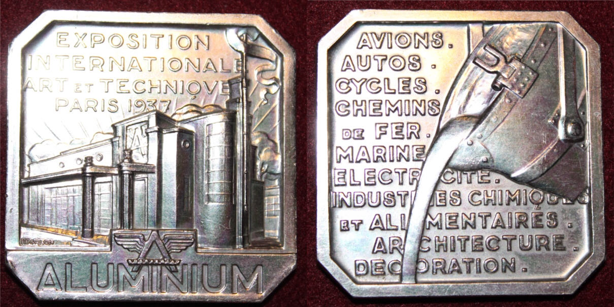 Aluminium : Une médaille par Alexandre MORLON de 1937