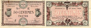 Coupure 50 Cts Série E Chambre de Commerce Mâcon