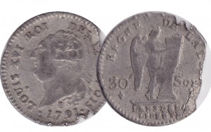 Fausse monnaie de 30 sols 1791