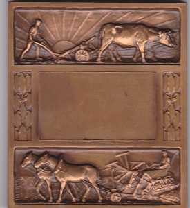 Concours Agricole : Labourage - Revers (Plaquette d'Alexandre Morlon - 1937)