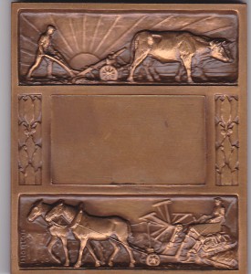 Concours Agricole : Labourage - Revers (Plaquette d'Alexandre Morlon - 1937)