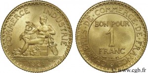 1 franc Chambre de Commerce 1921 (Photo CGB)