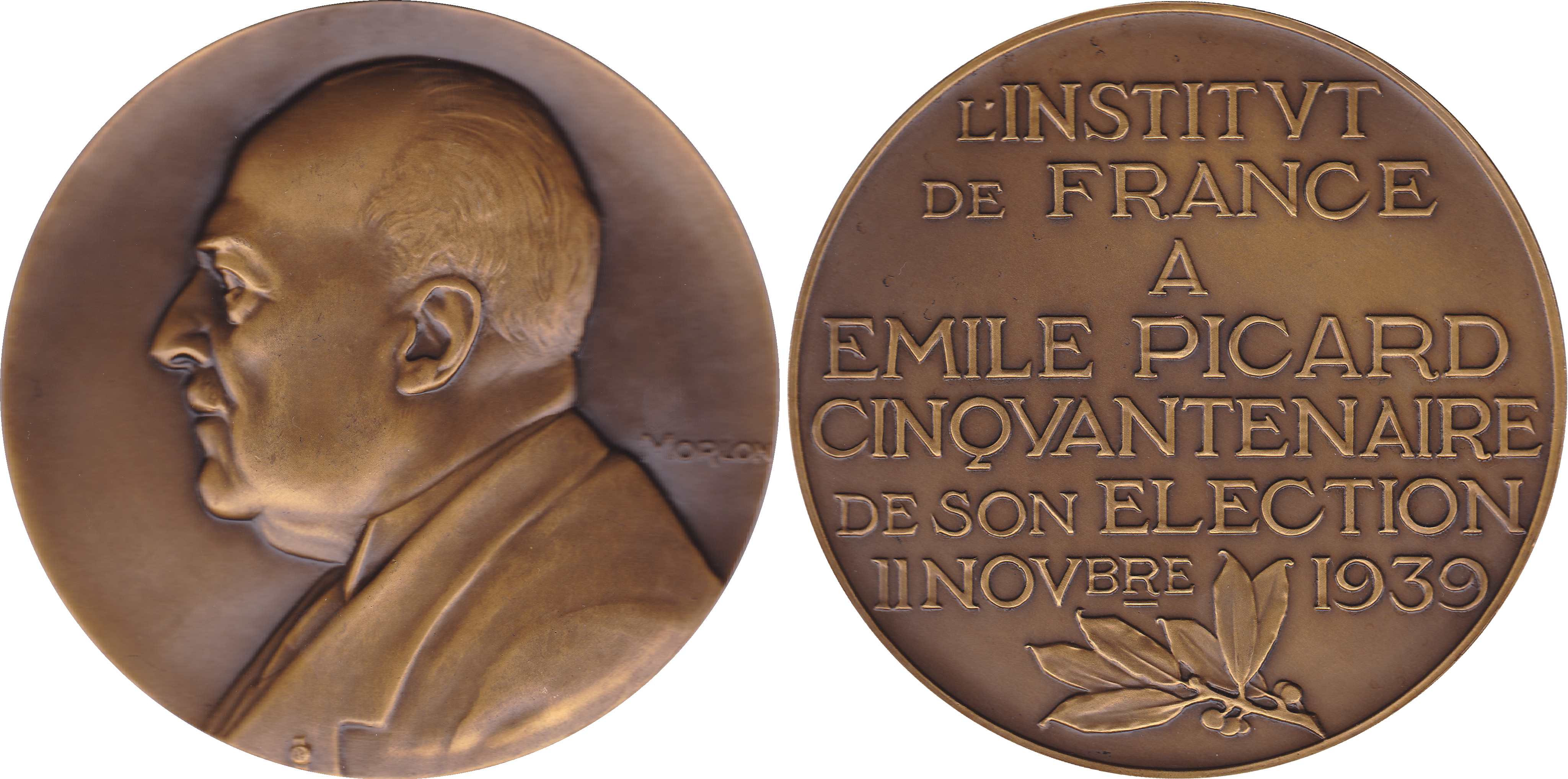 Emile Picard : Une médaille d’Alexandre Morlon datée de 1939