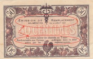 50 Centimes Série F - Modification du texte