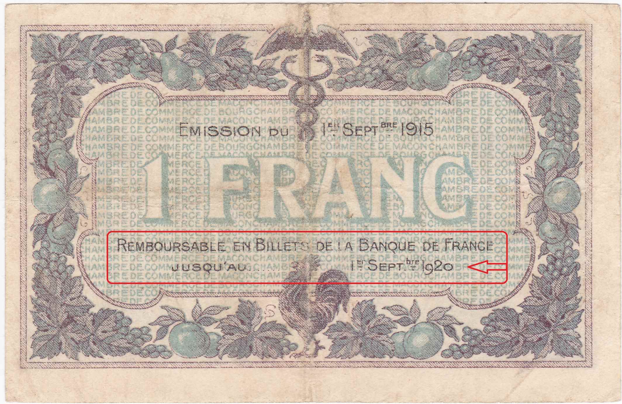 Les billets des Chambres de Commerce de Mâcon et de Bourg (1915-1926) – 12ème partie