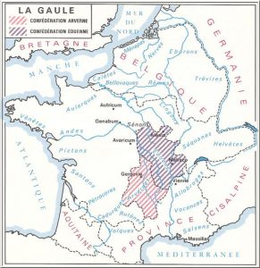 Eduens et Arvernes - Gaule entre 51 et 58 av J.C (image theudericus.free.fr)