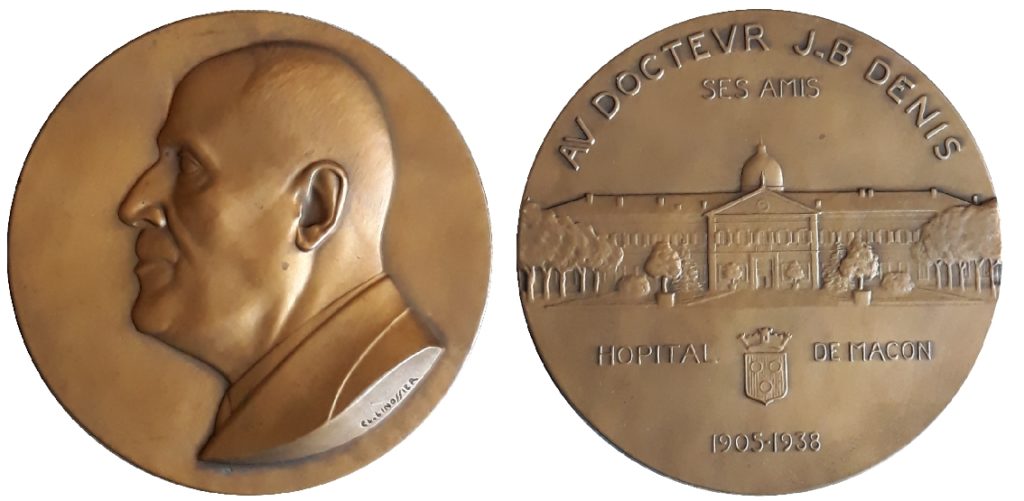 Médaille J B DENIS par Claudius Linossier
