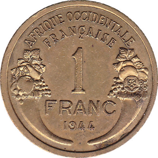 1 Franc AOF 1944 - Revers
