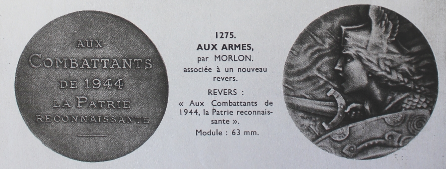 Extrait catalogue de la Monnaie de Paris - Aux combattants de 1944
