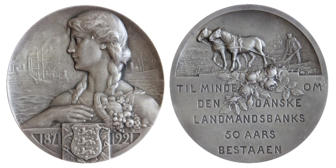 Landmandsbanks : Une médaille danoise réalisée par Alexandre Morlon