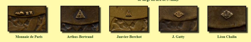 Poinçon Janvier Berchot (site medailles1914-1918)