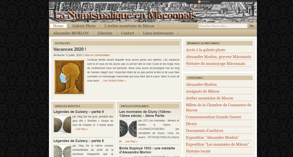 Site Numismatique en maconnais V2 (2012-2020)