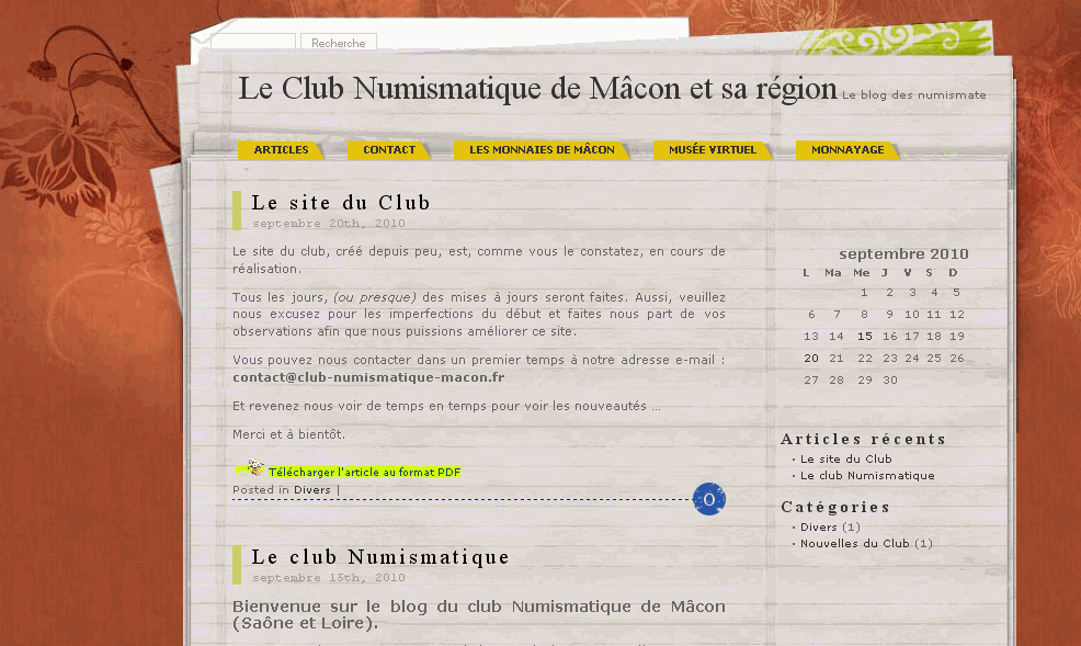 Site numismatique en maconnais V1 (2010-2012) - 1er article