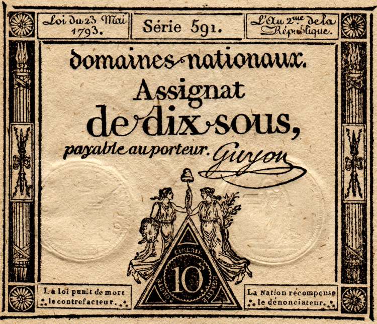 Assignat 10 sous 1793 (photo assignat.fr)