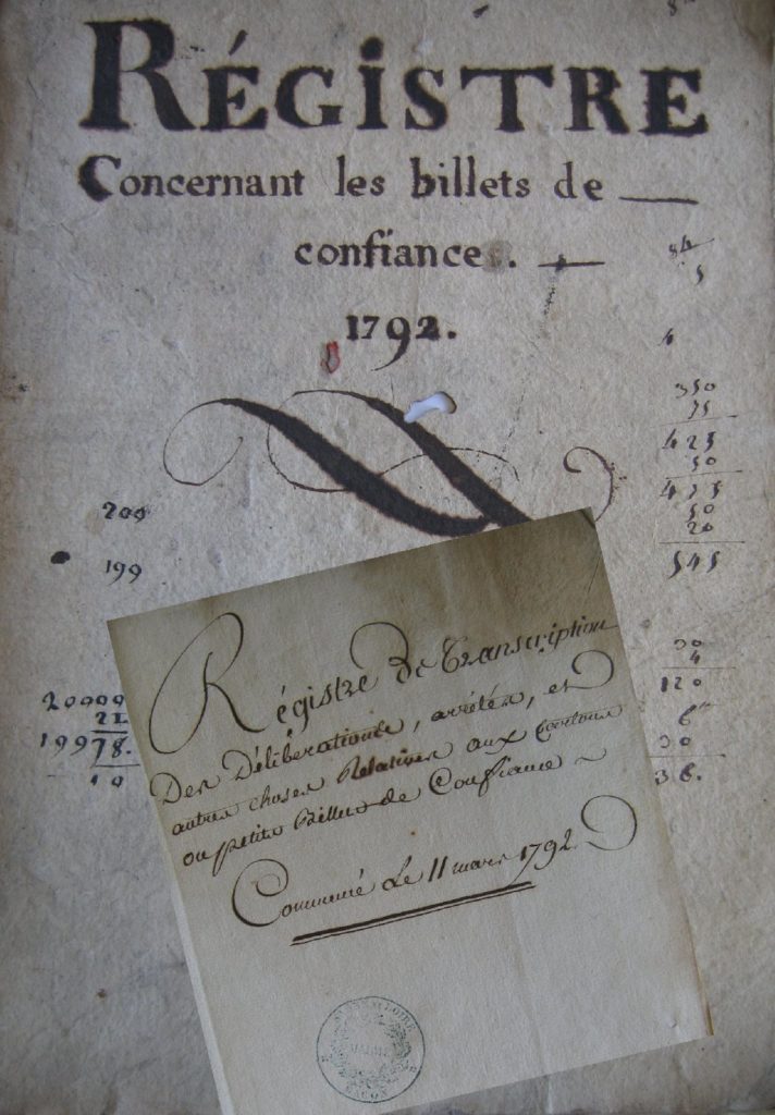 Registre concernant les billets de confiance - Mâcon 1792