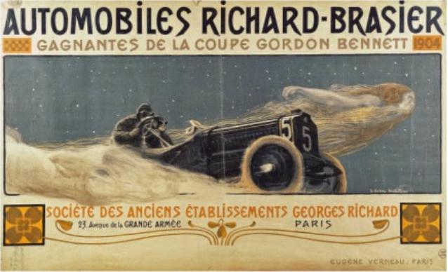 Affiche Automobiles Richard-Brasier 1905