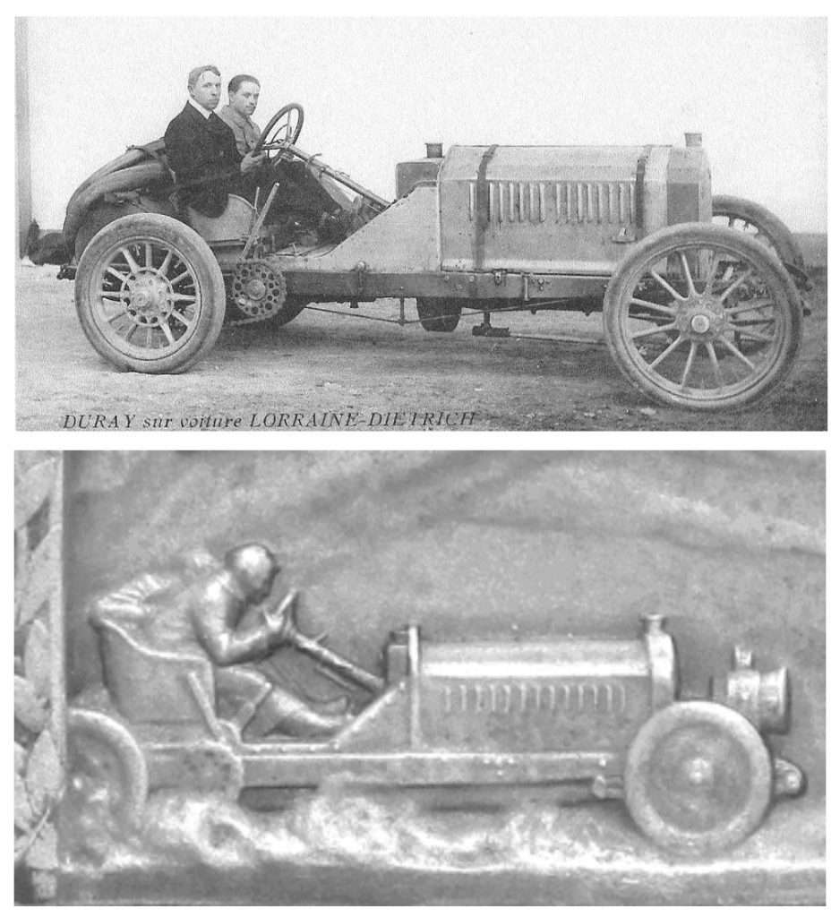 Comparaison de la plaquette avec une voiture Lorraine-Dietrich