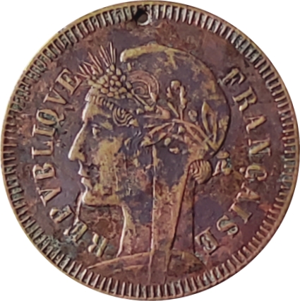Médaille Souvenir de la fête (années 1930) - Avers avec la République de Morlon