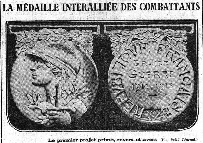 Il y a 100 ans : La médaille commémorative de la Grande Guerre