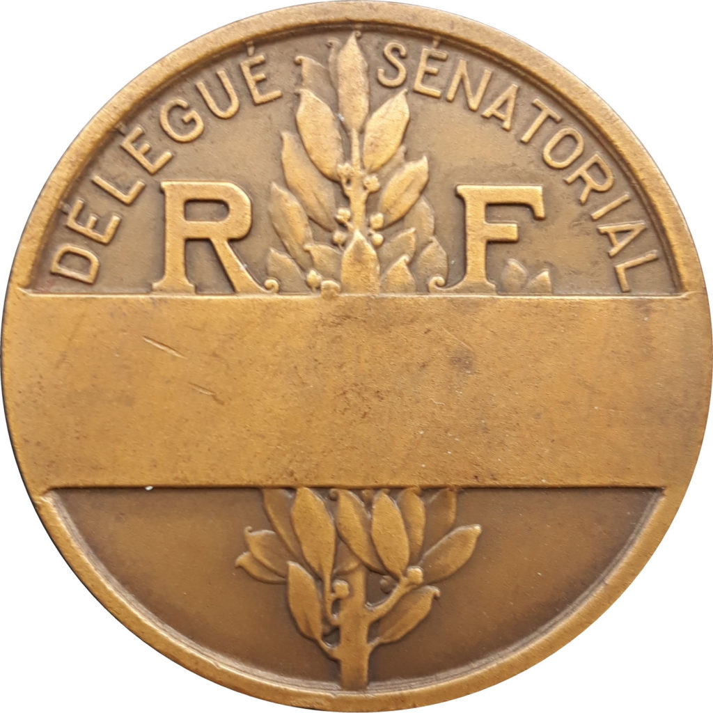 Délégué Sénatorial Revers (Bronze Mdp - 41mm)