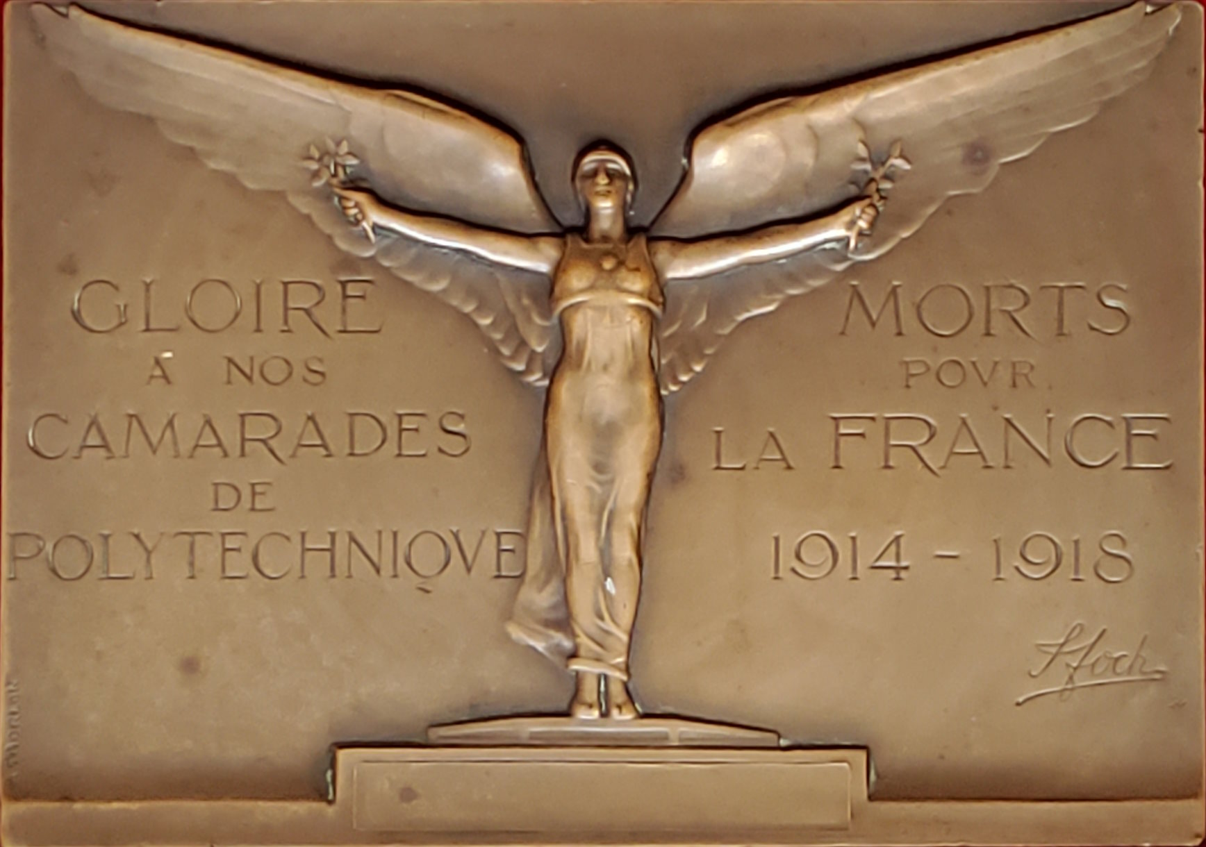 La plaquette “Aux morts de Polytechnique” d’Alexandre Morlon