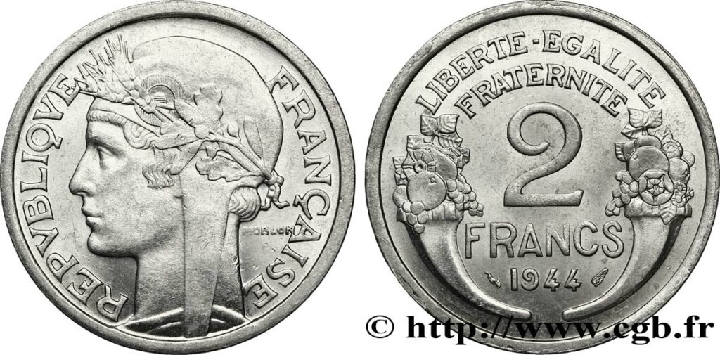2 francs 1944 - photo cgb.fr