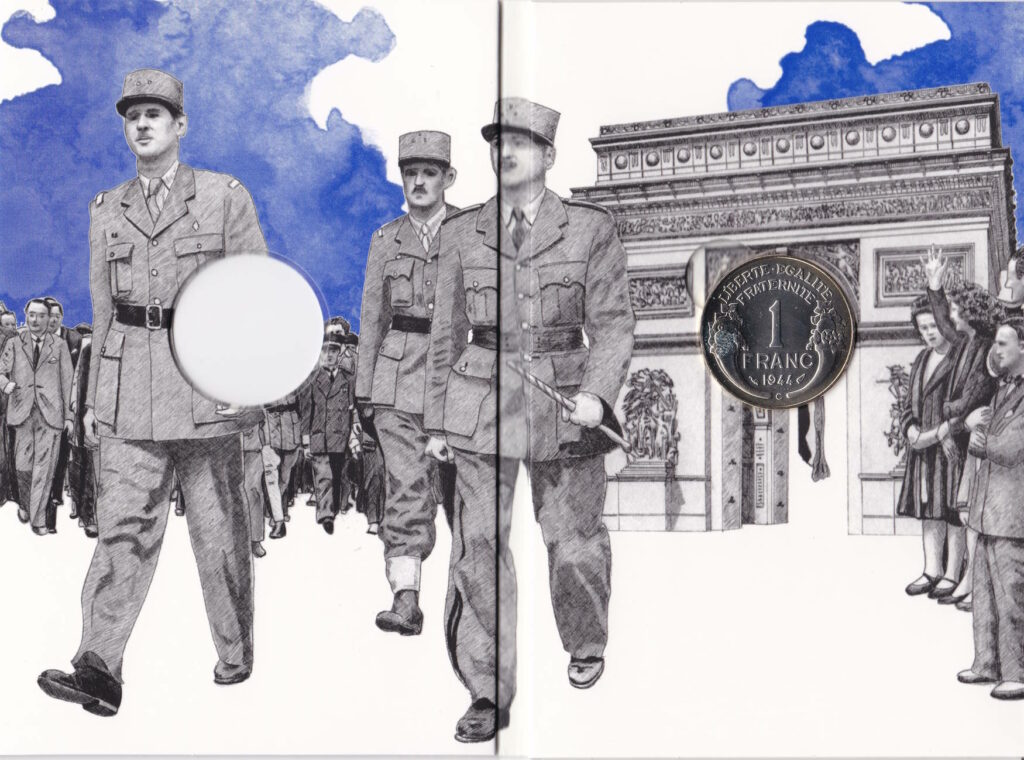 Pièce d'Histoire - Charles de Gaulle - 1 franc 1944 C (page intérieure)