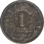 Fausse 1 franc 1934 Morlon – Métal blanc …