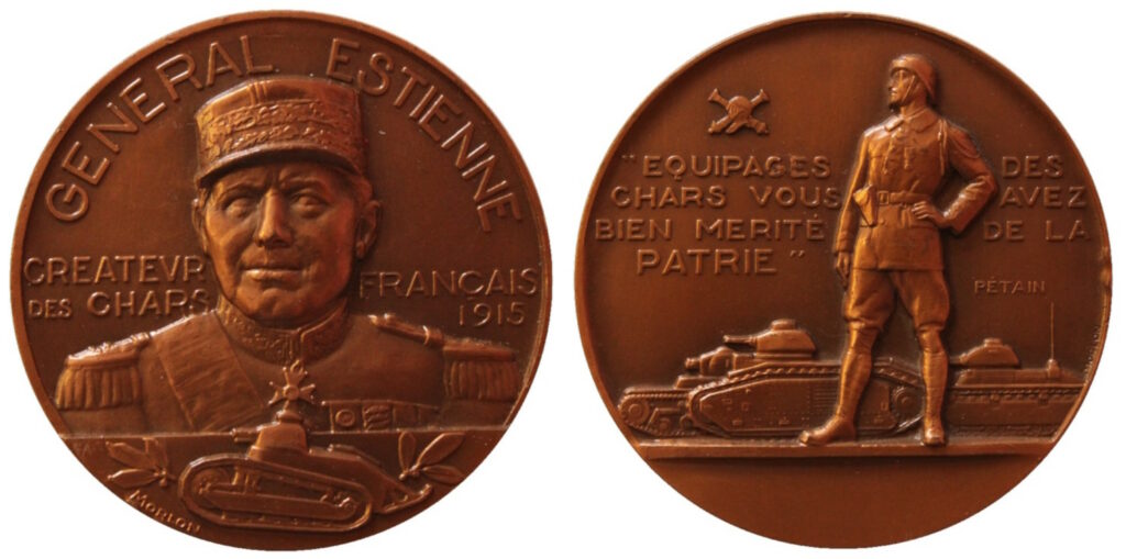 médaille Général Estienne par Alexandre Morlon (Refrappe MdP Bronze 59mm)