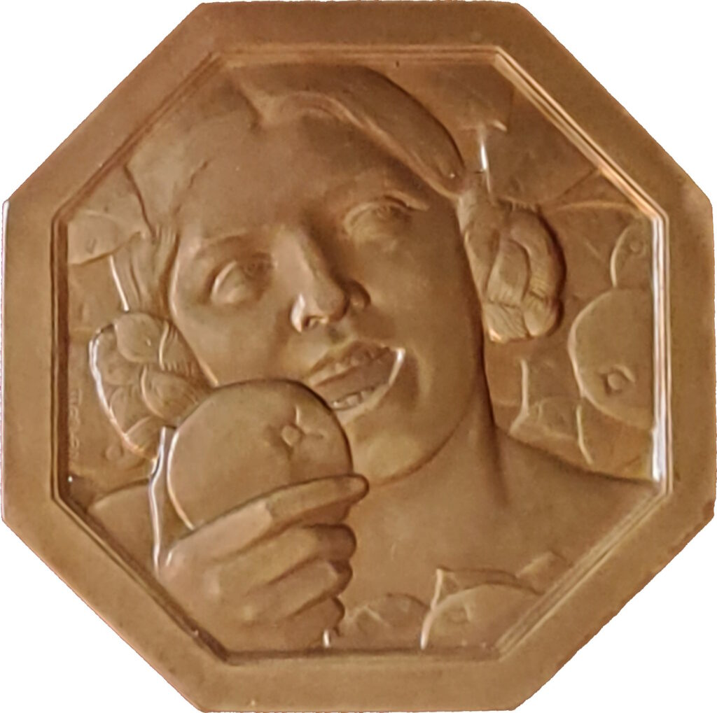 Plaquette La Pomme d'Alexandre Morlon éditée en 1930 par la Monnaie de Paris