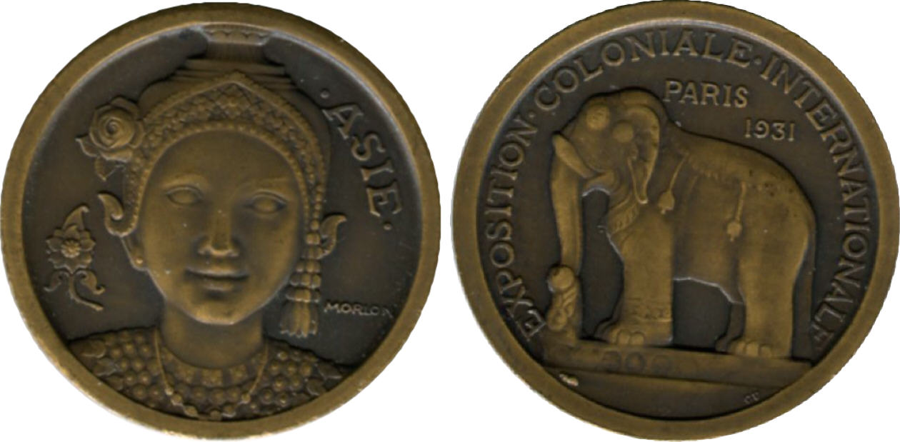 Médaille de l’Exposition coloniale 1931 réalisée par Morlon