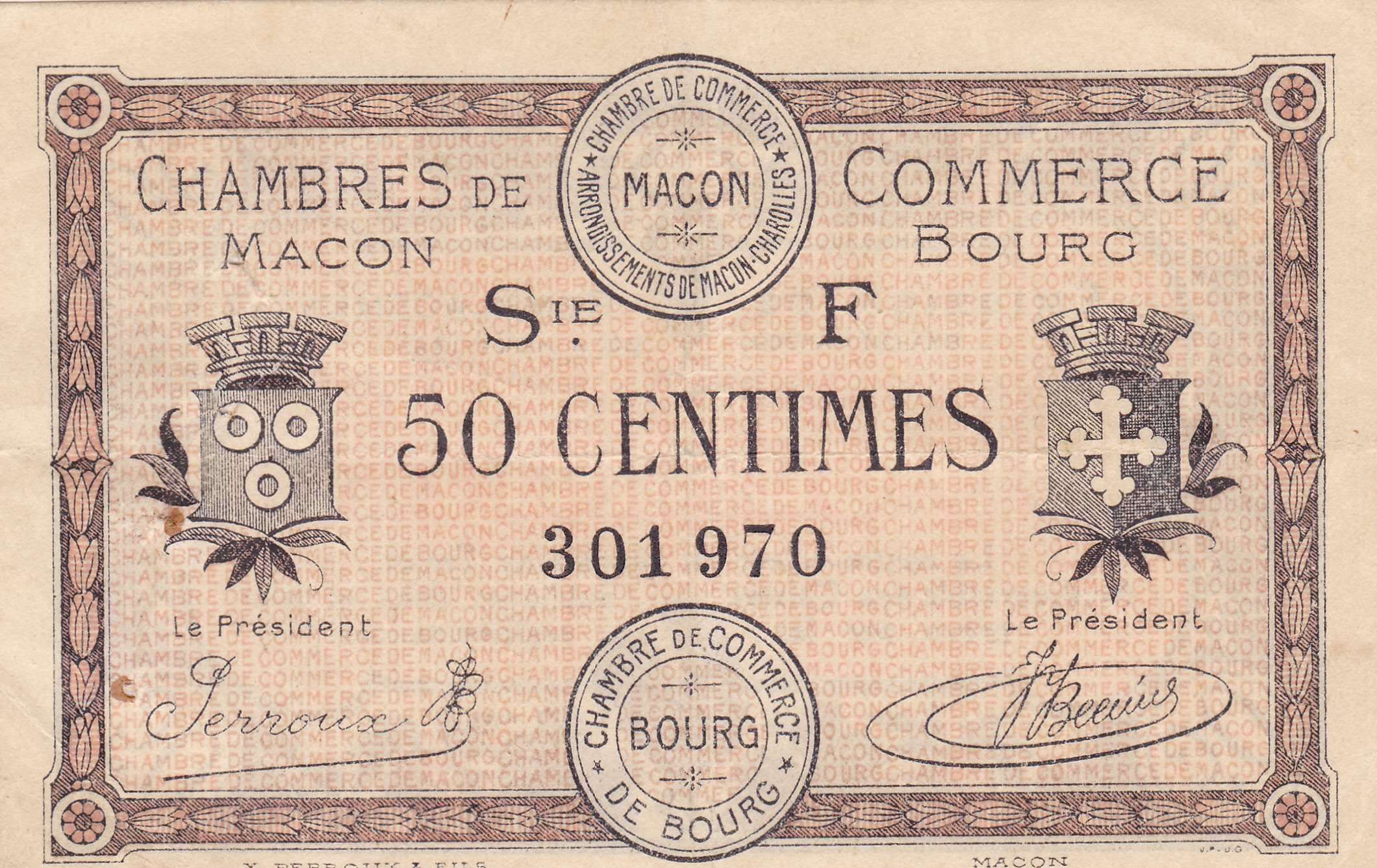 Les billets des Chambres de Commerce de Mâcon et de Bourg (1915-1926) – 9ème partie