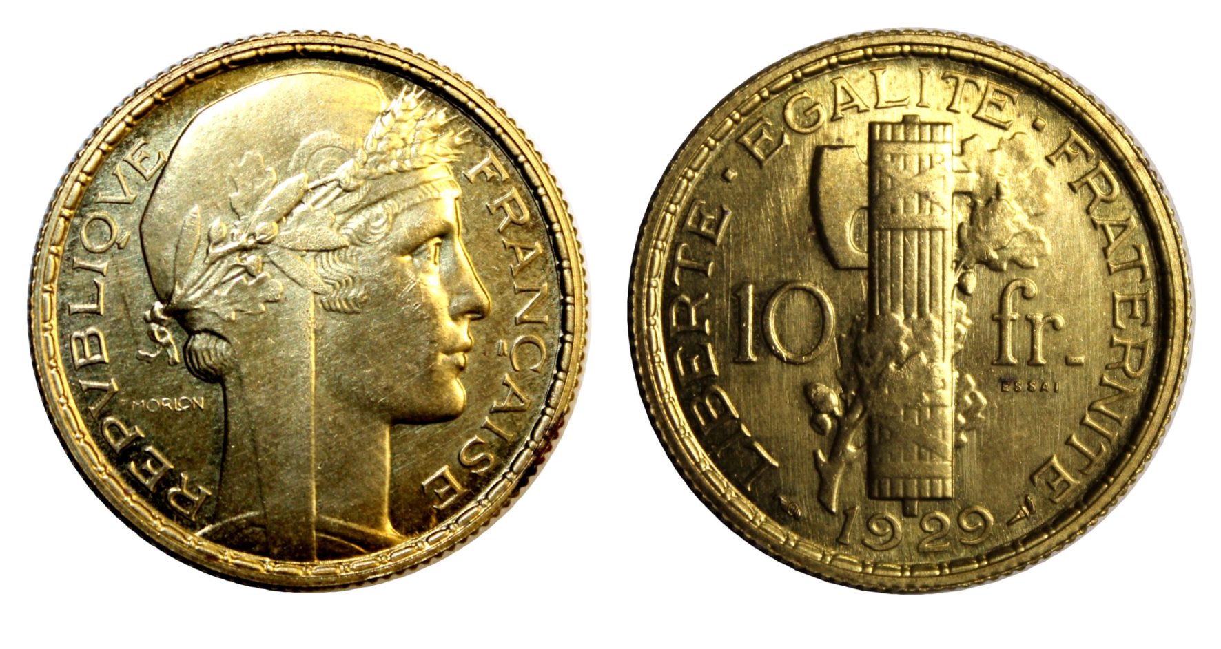 L’essai “10 francs 1929” de Morlon pour le concours de 1928