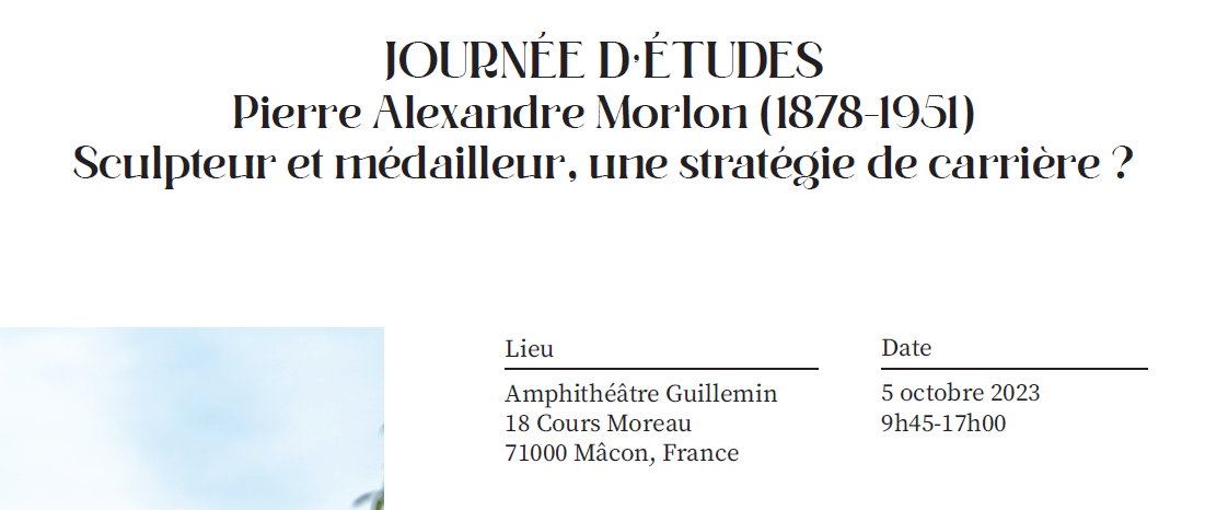Journée d’études Alexandre Morlon du 5 octobre 2023 et journées du Patrimoine 2023 …