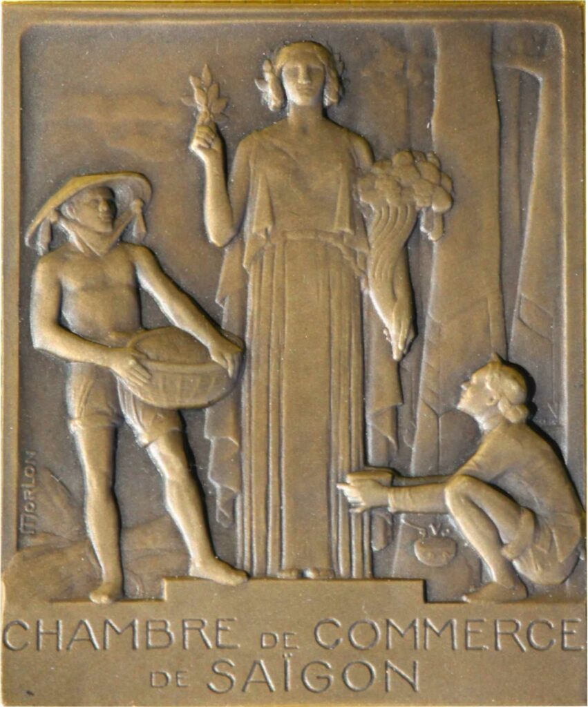 Plaquette pour la Chambre de Commerce de Saïgon par Alexandre Morlon
