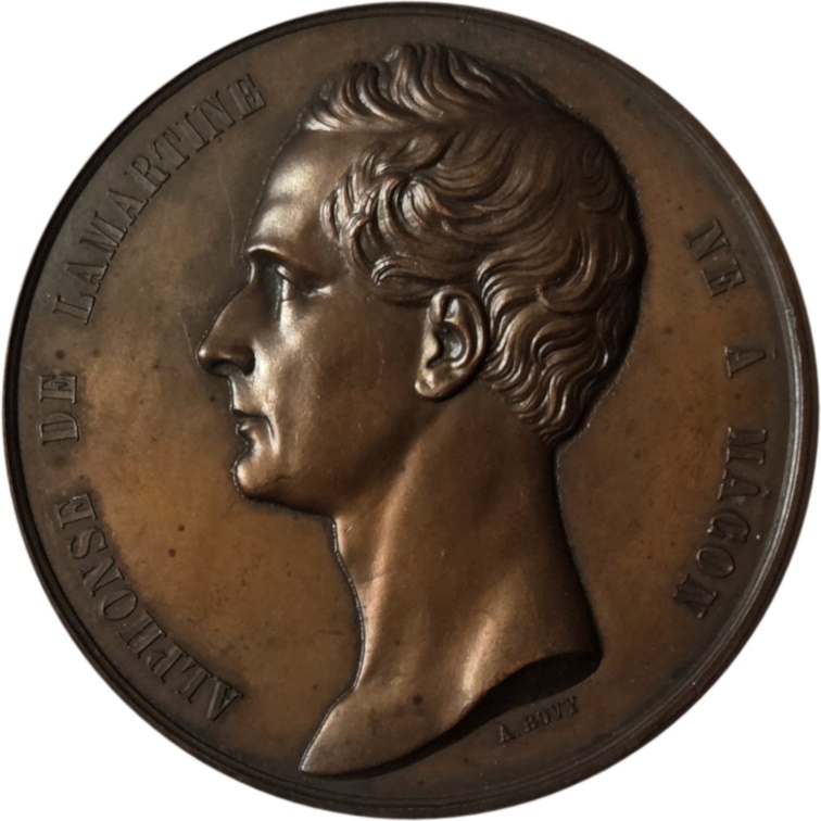 La médaille “Alphonse de Lamartine né à Mâcon” par Bovy
