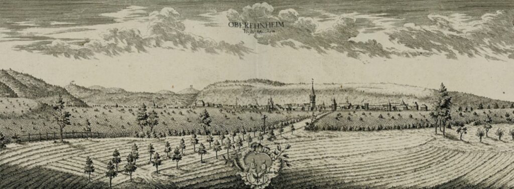 Ville d'Obernai vers 1761 (Gravure ancienne)
